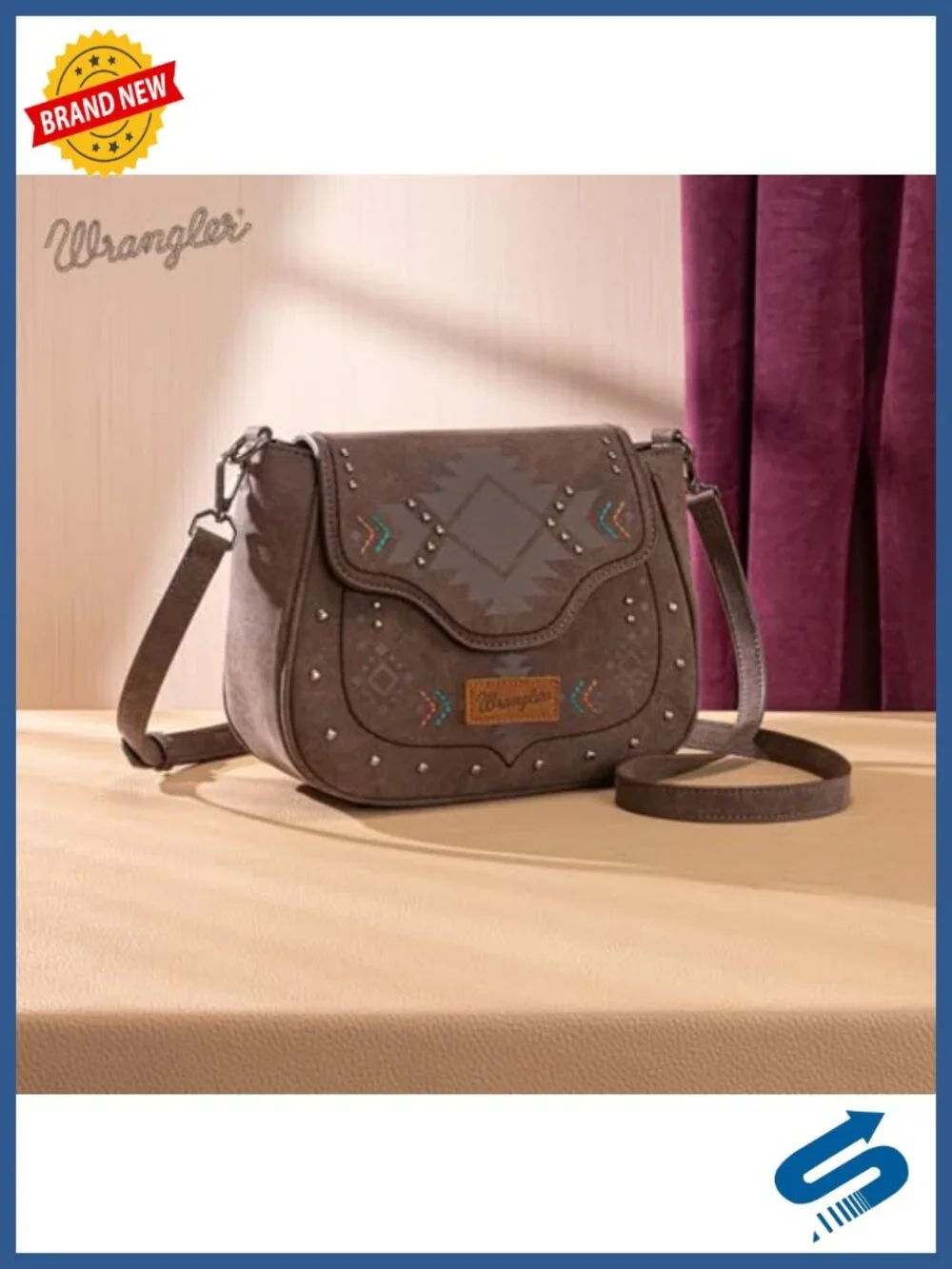 Western Flap Crossbody Bag Faux Leather Saddle Purse Cowgirl